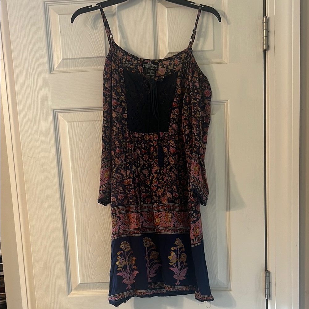 Floral Boho Dress with Spaghetti Straps